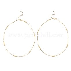 Brass Heart & Bar Link Chain Neckalces&nbsp;NJEW-JN05389