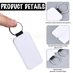 20Pcs Rectangle Zinc Alloy & PU Leather Pendant Keychains&nbsp;STAS-CN0001-71