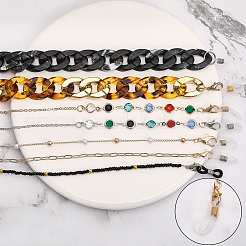 8Pcs 8 Style Iron & Plastic & Acrylic Curb Chains Neck Strap for Eyeglasses&nbsp;AJEW-GL0001-66