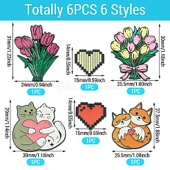 6Pcs 6 Styles Mixed Shapes Enamel Pins&nbsp;JEWB-TA0001-31