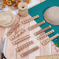 10Pcs 10 Styles Wood Rolling Pin&nbsp;AJEW-GF0014-29