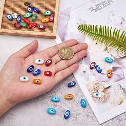 40Pcs 8 Colors Normal Lampwork Beads&nbsp;LAMP-SZ0001-24