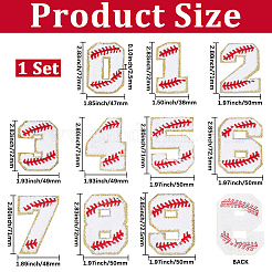 1Bag Sport Theme Number 0~9 Embroidery Cloth Iron on/Sew on Patches&nbsp;PATC-CY0001-65C