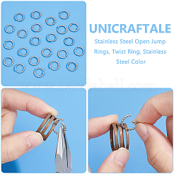 60Pcs 304 Stainless Steel Open Jump Rings&nbsp;STAS-UN0052-45