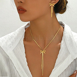 304 Stainless Steel Pendant Necklaces & Stud Earrings Sets for Women&nbsp;FS-WG7ECA2-01