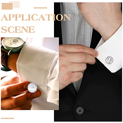2 Styles Brass Natural Shell Cufflinks&nbsp;FIND-FG0004-92