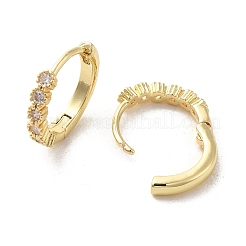 Rack Plating Brass Micro Pave Cubic Zirconia Huggie Hoop Earrings&nbsp;EJEW-A031-03G