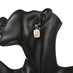 Brass & Natural Baroque Pearl Keshi Pearl Stud Dangle Earrings&nbsp;EJEW-JE07097