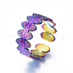 304 Stainless Steel Oval Wrapped Cuff Ring&nbsp;RJEW-N038-070