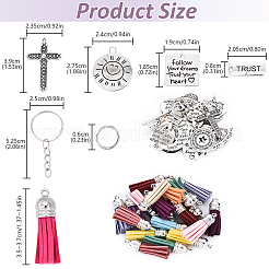 DIY Alloy Pendants Keychain Making Kits&nbsp;DIY-YW0011-42
