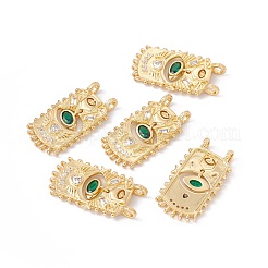 Rack Plating Brass Micro Pave Cubic Zirconia Pendants&nbsp;ZIRC-C040-07G