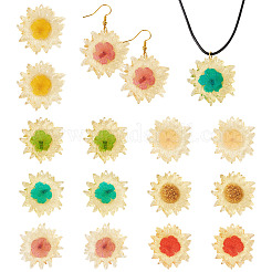 14Pcs 7 Colors Translucent Resin Pendants&nbsp;RESI-TA0003-40
