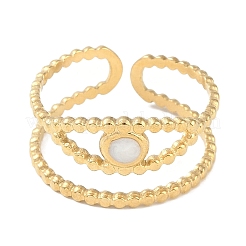 Ion Plating(IP) 304 Stainless Steel Enamel Cuff Finger Rings&nbsp;RJEW-L107-054G-01
