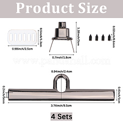 4Pcs Zinc Alloy Twist Bag Lock Purse Catch Clasps&nbsp;PURS-CP0001-03B