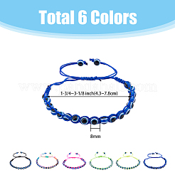 6Pcs 6 Colors Resin Evil Eye Braided Bead Bracelets Set&nbsp;BJEW-FI0001-46