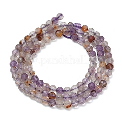 Natural Purple Phantom Quartz Purple Lodolite Quartz Beads Strands&nbsp;G-C262-A01-4mm
