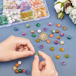 128Pcs 8 Colors Natural Dyed White Jade Gemstone Bead Strands&nbsp;G-BC0001-38