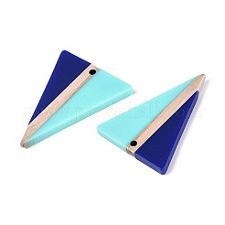 Opaque Resin & Wood Pendants&nbsp;RESI-T057-66A