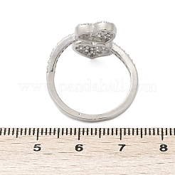 Brass Micro Pave Cubic Zirconia Cuff Rings for Women&nbsp;RJEW-C129-12P
