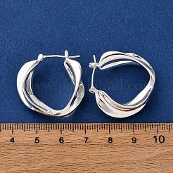 Brass Twist Hoop Earrings&nbsp;EJEW-A143-15S