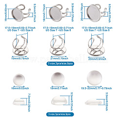 9Pcs 3 Sizes 304 Stainless Steel Cuff Pad Ring Settings&nbsp;DIY-PJ0001-09P