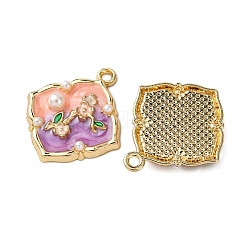 Light Gold Tone Alloy Enamel Pendants&nbsp;ENAM-B028-02KCG-02