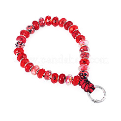Resin Rondelle Bead with Polyester & Spandex Cord Phone Hand Strap Chains&nbsp;HJEW-TADJ0009