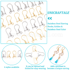 80Pcs 4 Style 316 Stainless Steel Earring Hooks&nbsp;STAS-UN0038-26