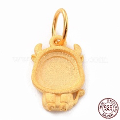925 Sterling Silver Pendant Cabochon Settings&nbsp;STER-I020-01B-G
