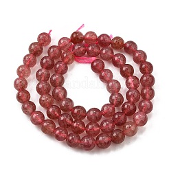 Natural Strawberry Quartz Beads Strands&nbsp;G-L621-B09-6mm