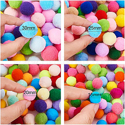 1 Box(400pcs) Pom Poms Craft Making Assorted Sizes & Colors High-elastic Good Quality Pom Poms Creative Craft DIY Material&nbsp;DIY-BC0001-02