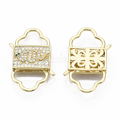 Brass Micro Pave Cubic Zirconia Clasps&nbsp;ZIRC-R110-009-NF
