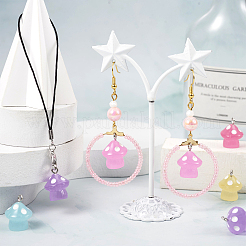 28pcs 7 colors Luminous Opaque Resin Pendants&nbsp;RESI-TA0002-12