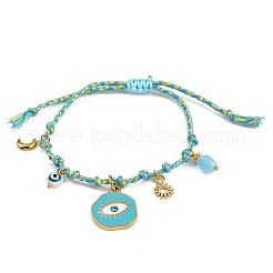 304 Stainless Steel Enamel  Charms Bracelets&nbsp;BJEW-C114-12G
