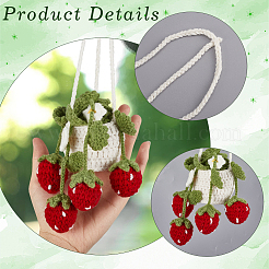 Strawberry Basket Woolen Yarn Pendant Decorations&nbsp;AJEW-WH20006-240A
