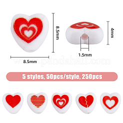 250Pcs 5 Styles Opaque Acrylic Enamel Beads&nbsp;OACR-FH0001-051