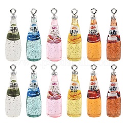 6Pcs 6 Colors Resin Pendants&nbsp;RESI-YW0005-90