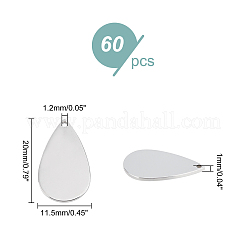 60Pcs 304 Stainless Steel Pendants&nbsp;STAS-DC0008-97