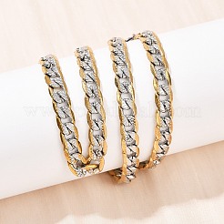6MM 304 Stainless Steel Cuban Link Chain Necklaces for Women&nbsp;NJEW-G177-01GP
