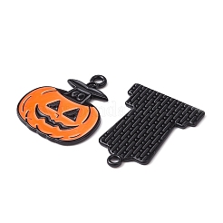 14Pcs 14 Style Halloween Theme Rack Plating Spray Painted Alloy Enamel Pendants&nbsp;ENAM-YW0003-84