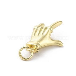 Rack Plating Palm Brass Micro Pave Cubic Zirconia Pendants&nbsp;KK-E102-18G-02