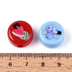 Opaque Printed Acrylic Beads&nbsp;OACR-T029-11M