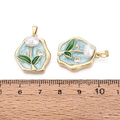 Brass Enamel Pendants&nbsp;KK-SZC0009-11G-03