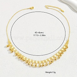 Fashionable Vintage Brass Metal Clover Link Chain Bell Tassel Necklaces for Women&nbsp;OK9797