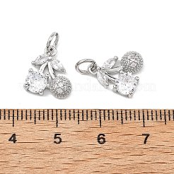 SHEGRACE Brass Micro Pave Clear Cubic Zirconia Pendants&nbsp;XGRQ2C859-411P