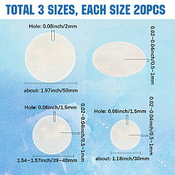 60Pcs 3 Styles Natural Capiz Shell Pendants&nbsp;SSHEL-SC0001-43