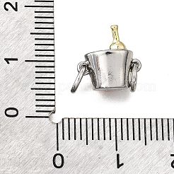 Brass Enamel Champagne Bucket Connector Charms&nbsp;KK-V007-40GP-01