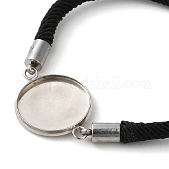 Milan Cord & 304 Stainless Steel Bracelets Making&nbsp;MAK-H004-02H-P01