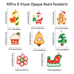 40Pcs 8 Styes Opaque Resin Pendants&nbsp;RESI-CJ0003-44