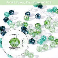 500Pcs 5 Colors Glass Beads Strands&nbsp;EGLA-PH0001-28A
